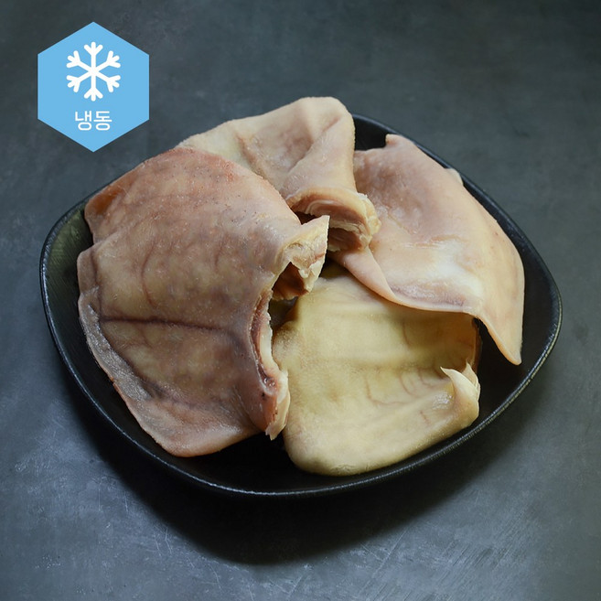 삶은 돼지귀 통 국내산 간식 냉동 국밥 순대국재료, 500g, 1개