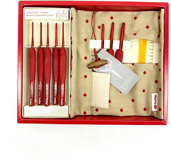 튤립 에티모 레드 코바늘 세트, 1개