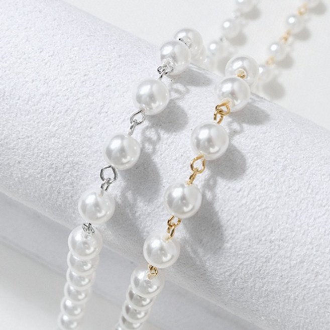 싼비즈 [9-041-02]체인 진주9자말이 4mm 화이트 1M