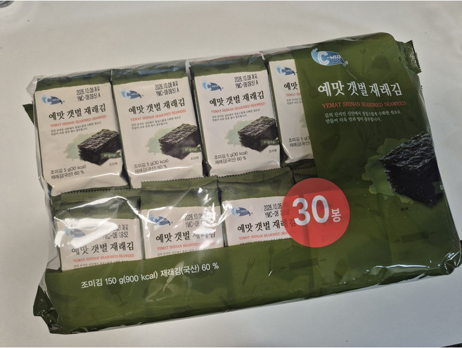 코스트코 C-WEED 갯벌 재래김 5g x 30 신안 원초 조미김, 30개