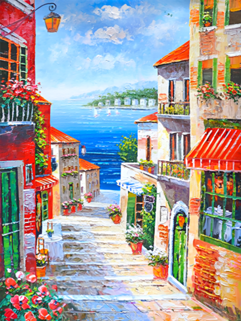 앤드 DIY 보석십자수 액자형 보석 십자수 세트 30X40cm, N031, 1세트