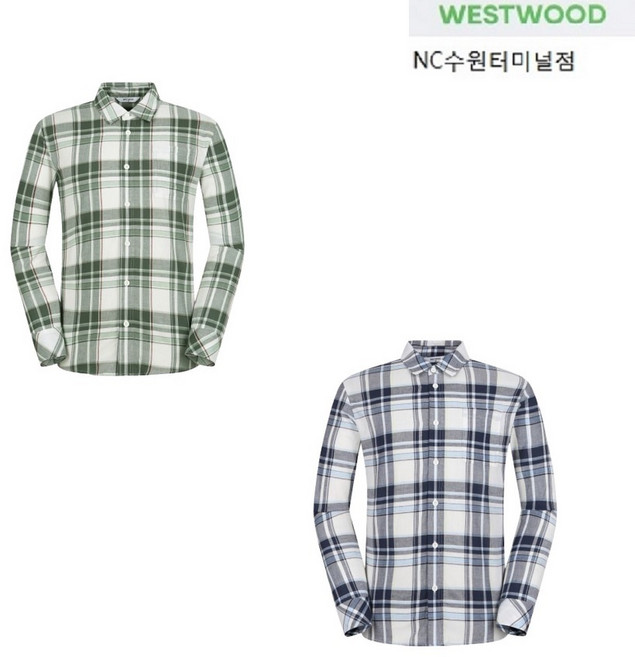 [웨스트우드] 남성 우븐 체크 셔츠 WO1MCTW417 NC수원터미널