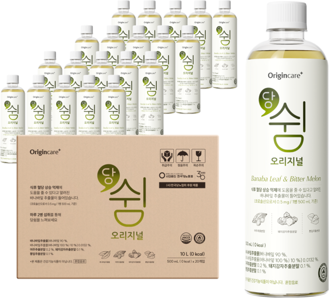 오리진케어 당쉼 식후 혈당 케어 바나바잎차 돼지감자차 여주차 뽕잎차 기능성표시식품, 60개, 500ml