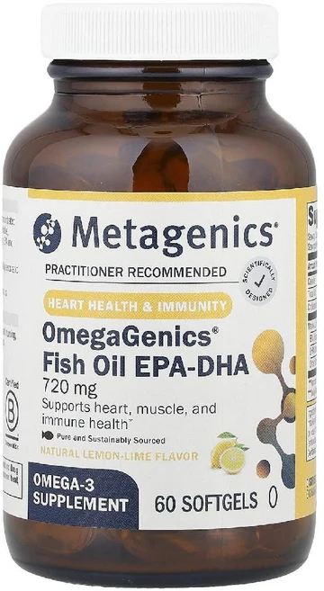 메타제닉스 오메가제닉스 피쉬오일 EPA DHA 720mg 소프트젤 Metagenics OmegaGenics Fish Oil, 1개, 60정 - 쿠팡
