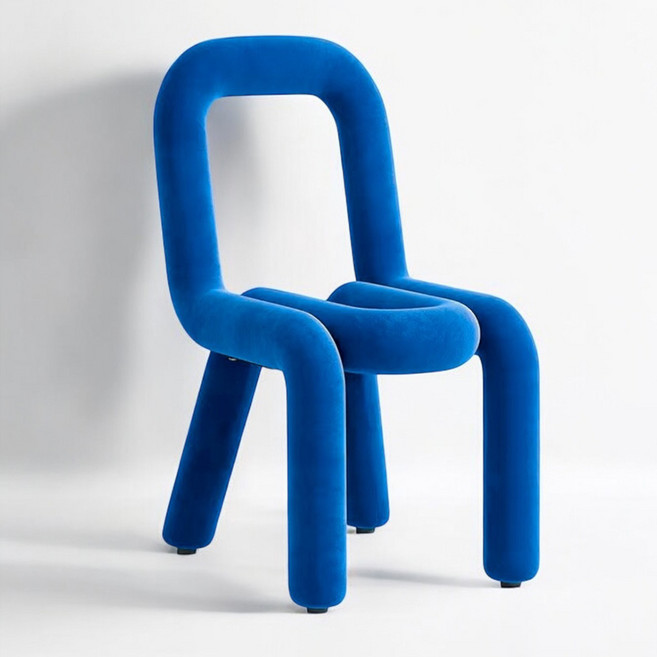 VITALO 북유럽 인테리어 등받이 볼드체어 파이프체어 카페 화장대 의자, 1개, 10.블루(BLUE)