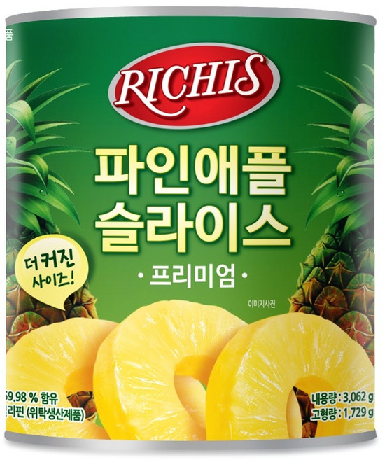 동서 리치스 파인애플 슬라이스 프리미엄 3 062g, 3.062kg, 6개