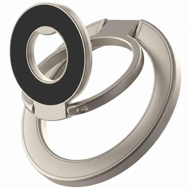 비티냐 슬림 맥세이프 자석 핑거링 3단 스마트폰 링홀더 거치대, 샴페인골드