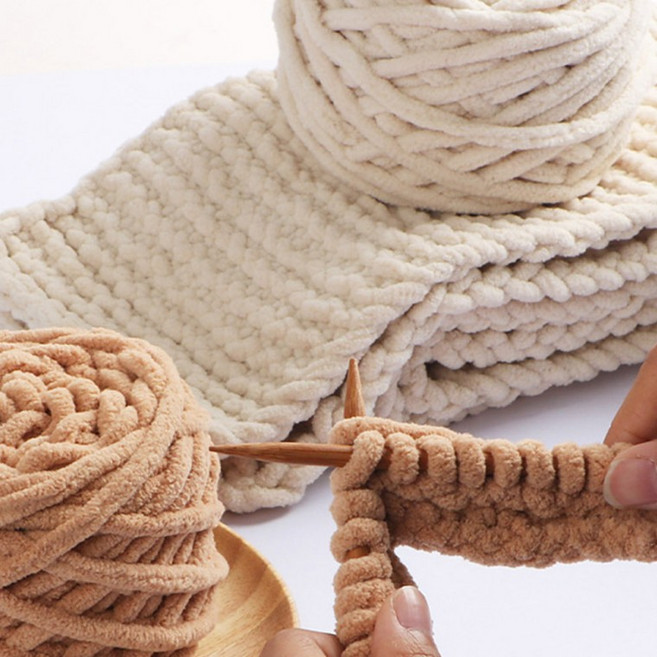 위드홈즈 촉감 부드러운 극세사 목도리 뜨개질 세트, 1개, 그레이