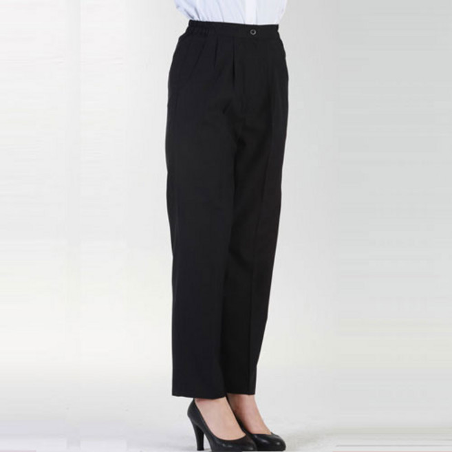 P-18 여성 검정 T_R 허리양쪽밴드형 _식당 주방 조리복 남여 요리 급식 조리사복 조리바지, 여28, 1개