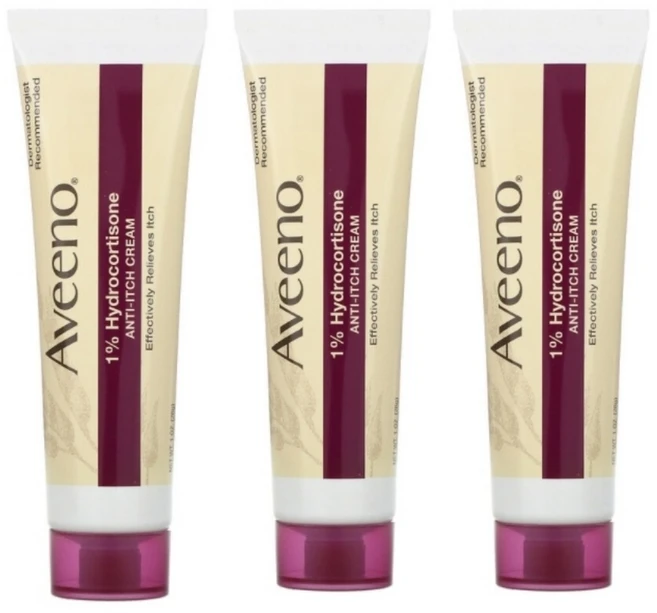 Aveeno 아비노 1% 히드로코르티손 안티 이치 크림 28g 3개 - 쿠팡