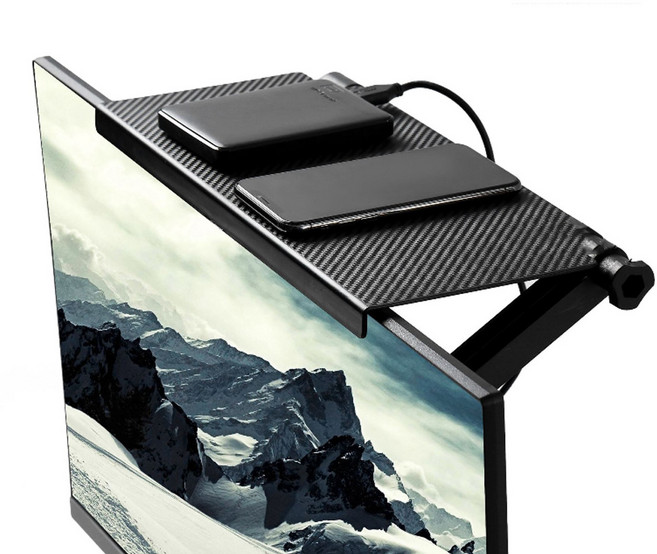 셋탑박스 거치대 셋톱박스 리모컨 공유기 정리 숨기기 선반 브라켓 모니터위 TV위 상단, 1개, 블랙