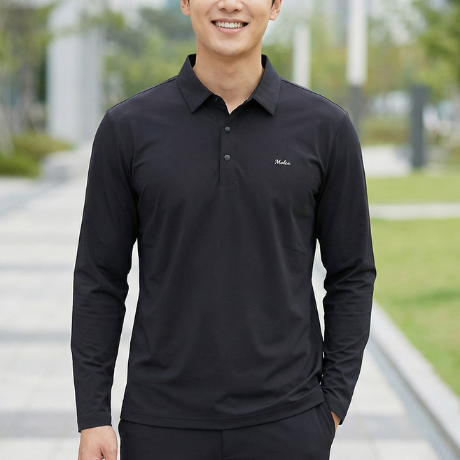 모렉스 남성 쿨 긴팔 아이스 카라 티셔츠 스판 하이브리드 티 455