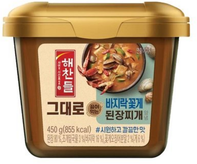 해찬들 그대로 바지락꽃게 된장찌개, 1개, 450g