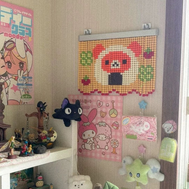 미니비즈발만들기 비즈커튼 diy 문발 키트 재료 커튼봉 창문 감성 취미 단일옵션, 복고풍 비즈 커튼