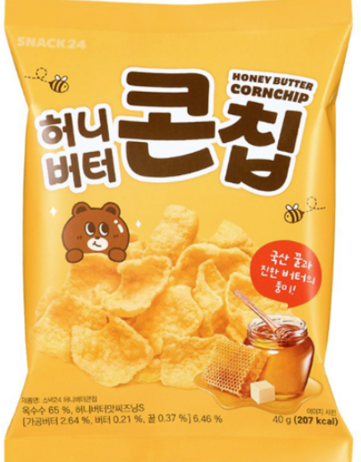 스낵24 허니버터콘칩 40g, 6개