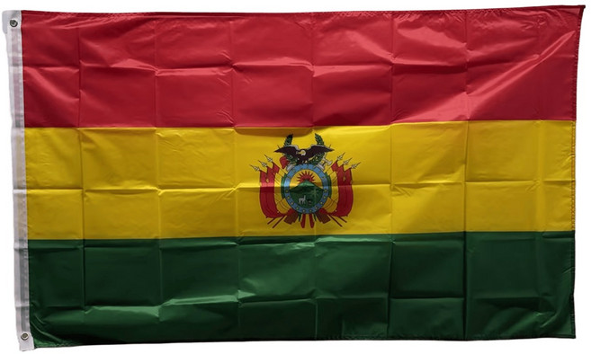 볼리비아 폴리에스터깃발 Bolivia flag 90x150cm 구리고리 이중스티치, 1개, RED+YELLOW+GREEN