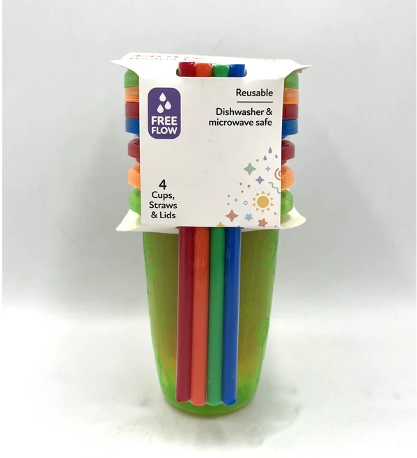 누비 간편한 빨대컵 4P, 1, 300ml - 쿠팡
