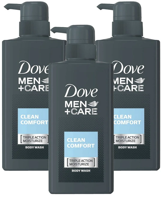 도브 맨 +케어 클린 컴포트 트리플 액션 모이스처라이즈 바디워시, 3개, 400g - 쿠팡