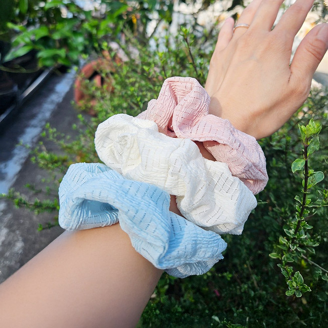 Simplearth 파스텔 빅 스크런치 곱창밴드 3종세트