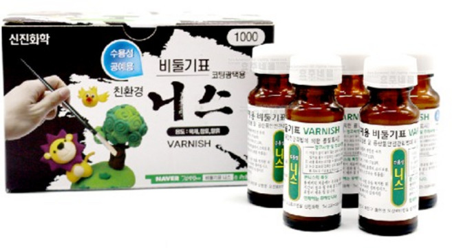 비둘기표 니스 ( 수용성 바니쉬 코팅 광택제 마감제 광택용 점토 미술 공예용, 1개