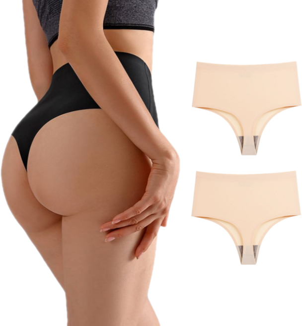 IAWI 노라인 하이웨스트 티팬티 무봉제 T팬티 2p