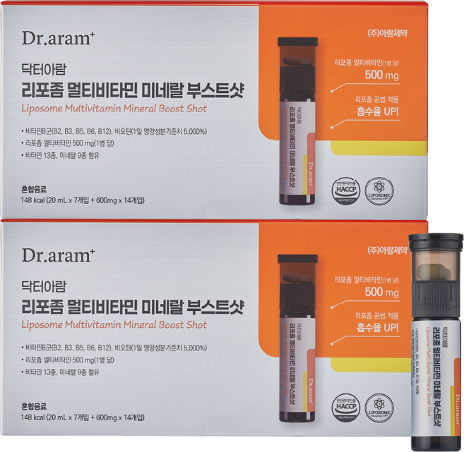 닥터아람 리포좀 멀티비타민 미네랄 부스트샷 이중제형, 2개, 7회분