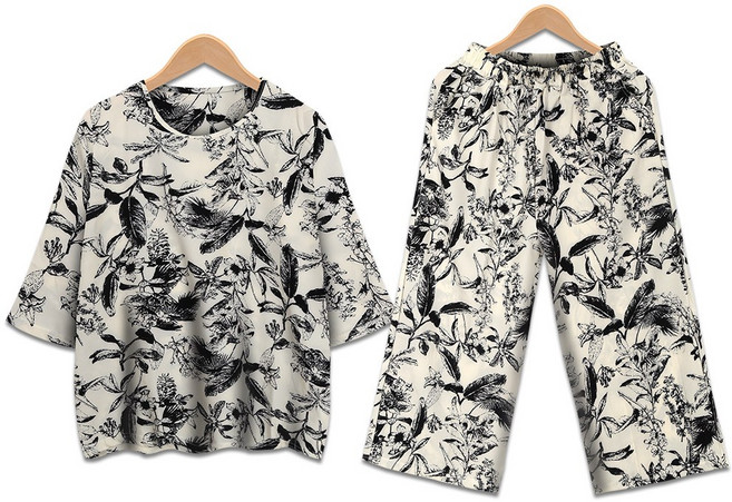 여성 여름 인견 상하세트 7부 8부