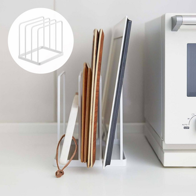 스퀘어상점 심플 다용도 거치대 태블릿 갤럭시탭 아이패드거치대 선반 정리대 도마꽂이, 1개, 블랙