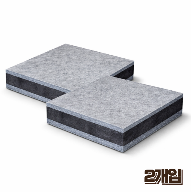 홈앤힐링 55T 강력 차음 흡음매트 조각 방진매트, 2개, 코지그레이