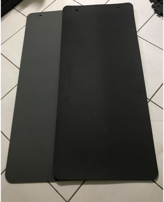 台灣製造 POE 雙色雙面瑜珈墊 60x140x1.0cm, 灰/黑色, 1個
