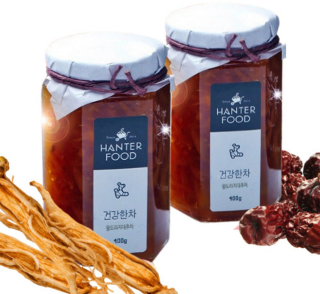 정성담은 발효숙성 도라지 꿀차 수제 대추 도라지청, 2개, 1개입, 400g