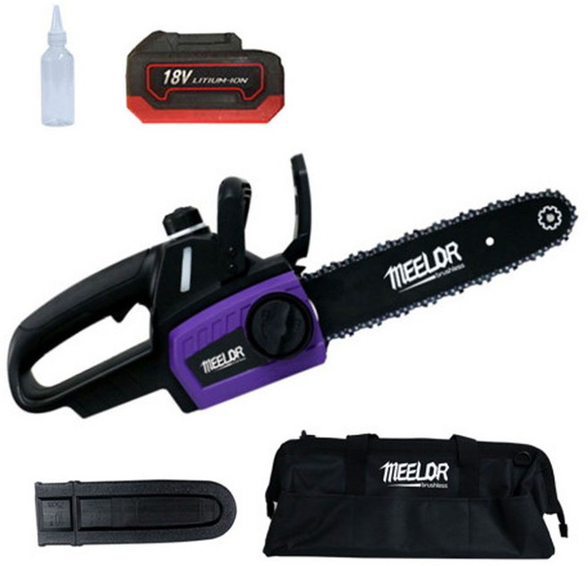 밀러 20V 충전 체인톱 10인치 ML-1026 국산 삼성셀 5Ah 배터리 1개 세트, 본품 + 배터리1개