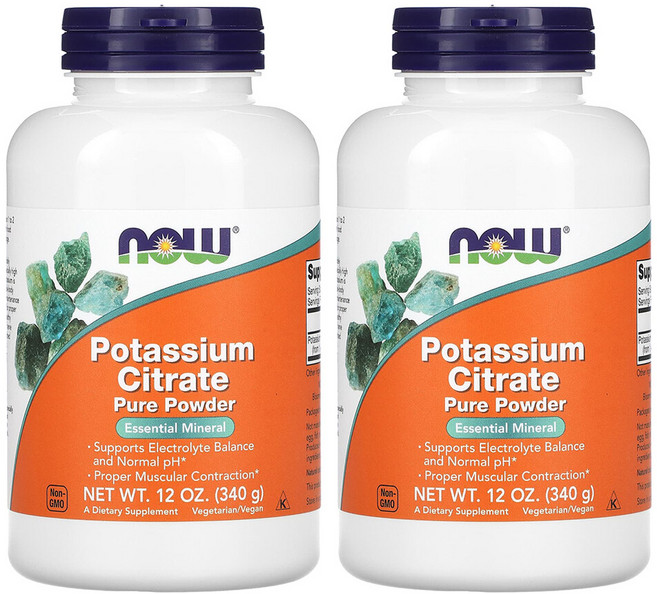 1+1 나우푸드 구연산 칼륨 448mg 파우더 분말 가루 340g, 2개