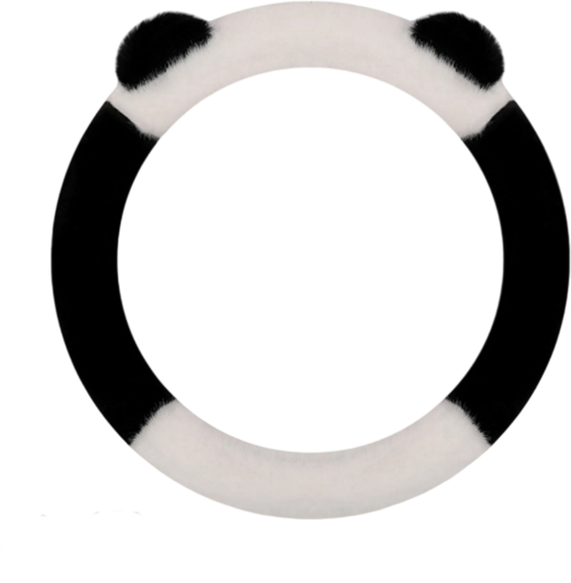 자동차 귀여운 보온 따듯한 극세사 겨울용 핸들커버, 블랙+화이트