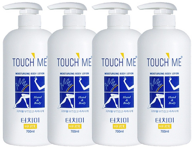 터치미 모이스춰라이징 고보습 바디로션, 700ml, 4개
