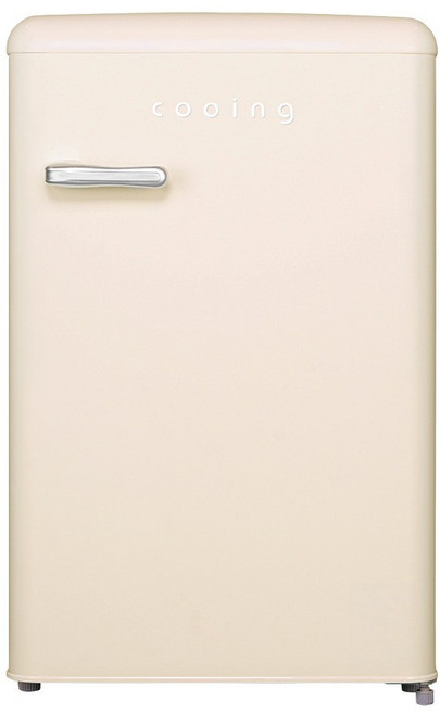 쿠잉전자 레트로 95L 스탠드형 1도어 김치냉장고 미니 소형 방문설치, (AS무료)CREAM, REF-K100SC