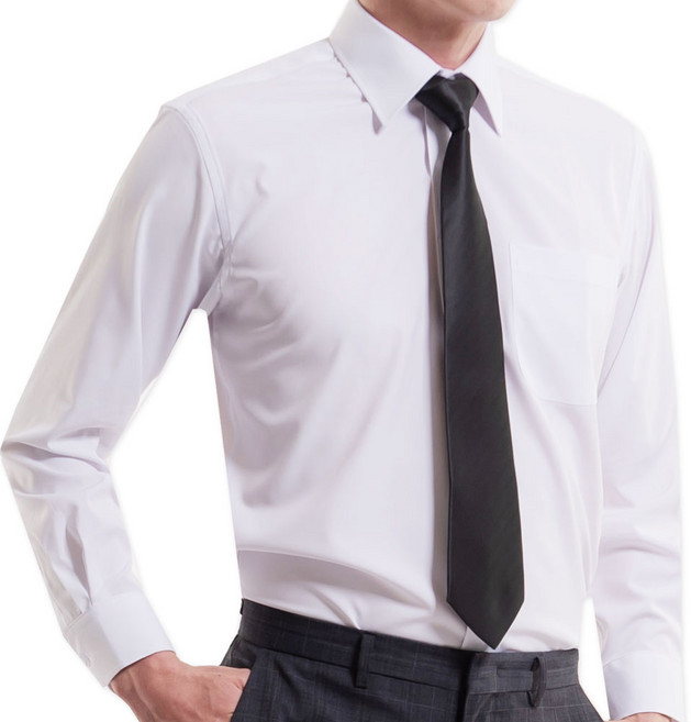 체인지 남성용 긴팔 빅사이즈 구김없는 스판 와이셔츠