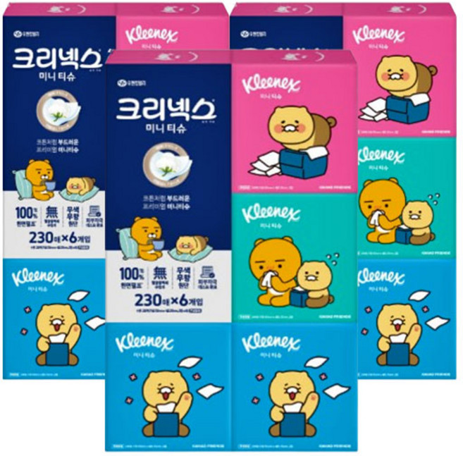 크리넥스 카카오 미니 티슈 2겹, 230개입, 18개