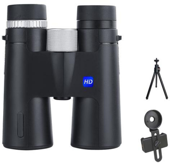 고배율 휴대용 망원경 쌍안경 단망경 뮤지컬 캠핑 콘서트 고배율 고화질 군용 녹색 야외 성인 저조도 야간 12x42 신제품, 1개, 2. WithTripodClip