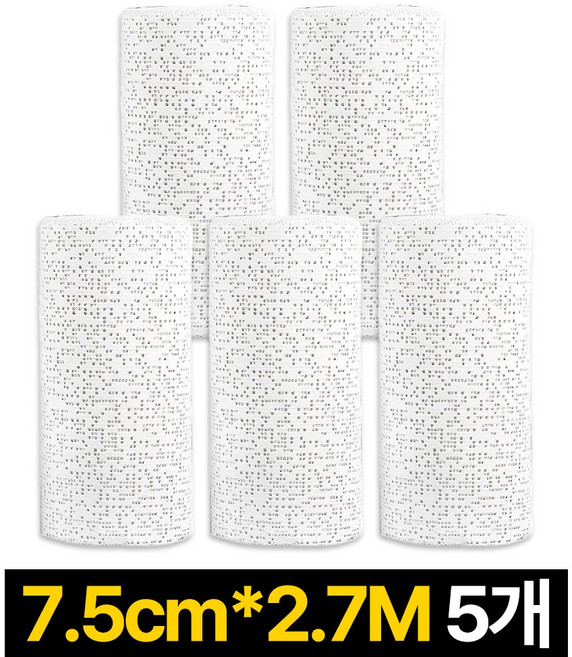 딜러버 미술용 석고붕대 석고 미술재료 7.5cm x 2.7M 3인치, 5개, 혼합색상
