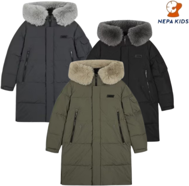 [매장출고] 네파키즈 롱패딩 간절기 등하교 따뜻하고 예쁜디자인 캠핑 아웃도어 스키장 썰매장 다운점퍼