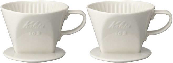 칼리타 도자기제 커피드리퍼 102-로토 화이트 2-4인용, 2개, 0ml