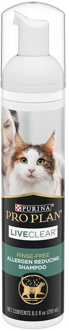 Purina Pro Plan 린스 프리 과민반응 유발 항원 부담 완화 드라이 샴푸 고양이용 LIVECLEAR 클렌징 폼 - 241g(8.5온스) 265345