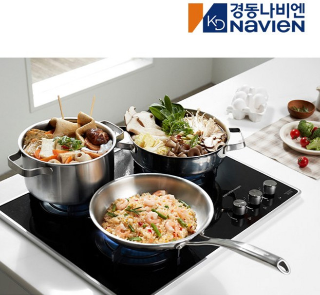 [전국설치/가스연결가능] 나비엔매직 3구 가스렌지 빌트인 매립형 블랙펄 코팅 쿡탑 레인지 220V 전기코드식 560x440 GRB6003, LNG, 60/03