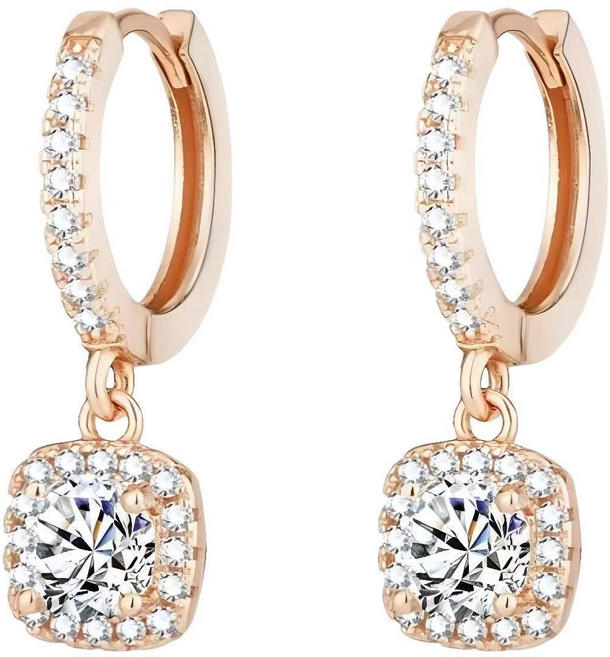 핫몰 써지컬스틸 큐빅 이어링 차원이 다른 1캐럿 모이사나이트 귀걸이