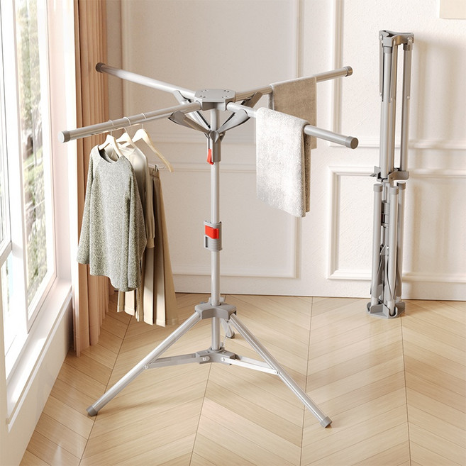 접이식 대형 빨래건조대 확장형 베란다 옥상 숙소 건조대, 막대 개수4개, 그레이