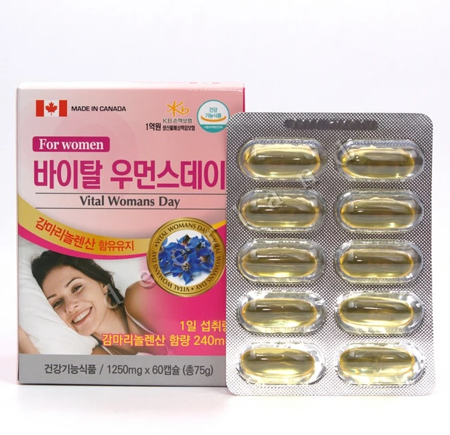 바이탈우먼스데이 60캡슐 2개월 콜라겐 석류 보라지종자유 Vital Womans Day, 1개, 60정 - 쿠팡