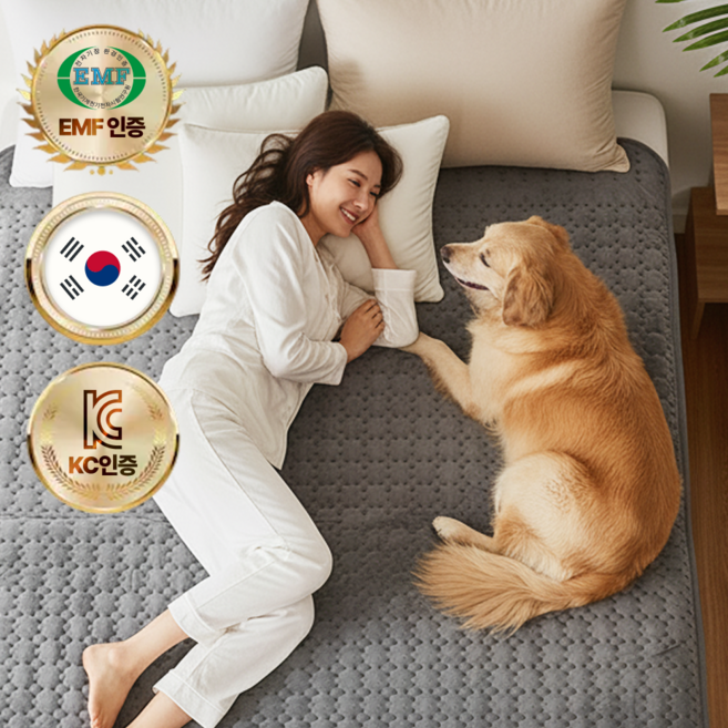 [전자파안심] 젠틀리 포근온 탄소매트 전자파없는 워셔블 카본 온열 전기요, 퀸(150x180)