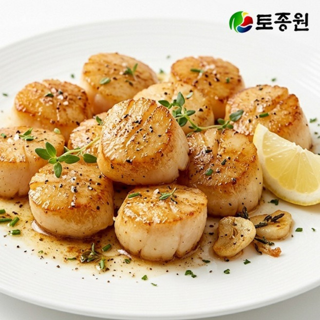 토종원 손질 냉동 가리비 관자 1kg 3.5cm x 1.2cm S사이즈 버터구이 통관자