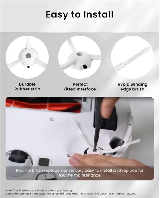 【구매자】로보락 Q7max Q Revo Q8 S8 S7 S6 S5 E 시리즈 진공 청소기 액세서리용 사이드 브러시 교체 5팩, 01 As Shown